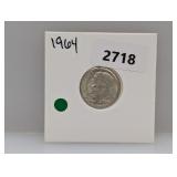 1964 90% Silv Roos Dime