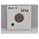 1964-D 90% Silv Roos Dime