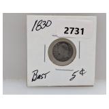 1830 90% Silv Capped Bust Half Dime