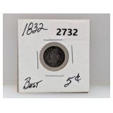 1832 90% Silv Capped Bust Half Dime