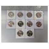 (10) Mixed Date JFK Half $1 Dollars