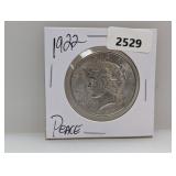 1922 90% Silv Peace $1 Dollar