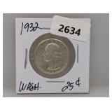 1932 90% Silv Wash Quarter