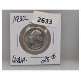 1932 90% Silv Wash Quarter