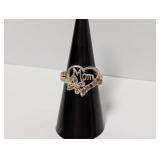 .925 Sterling Gemstone/Diam Mothers  Ring Sz 7