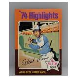 1975 Topps 1974 HIGHLIGHTS-HANK AARON HOF 1