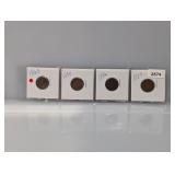 (4) Mixed Date Indian Head Cents