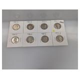 (8) Mixed Date PROOF Washington Quarters