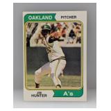 1974 Topps Baseball Catfish Hunter HOF 7 Edge