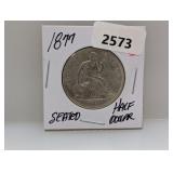 1877 90% Silv Seated Half $1 Dollar