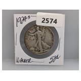 1929-S 90% Silv Walker Half $1 Dollar