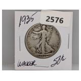 1935 90% Silv Walker Half $1 Dollar