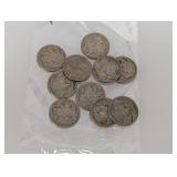 (10) Mixed Date Buffalo Nickels