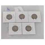 (5) Mixed Date Buffalo Nickels