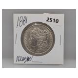 1881 90% Silv Morgan $1 Dollar