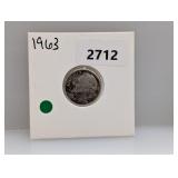 1963 90% Silv Roos Dime