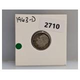 1963-D 90% Silv Roos Dime