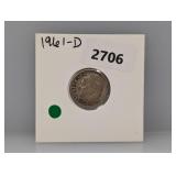 1961-D 90% Silv Roos Dime