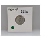 1964-D 90% Silv Roos Dime