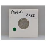 1964-D 90% Silv Roos Dime