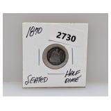 1870 90% Silv Seated Half Dime