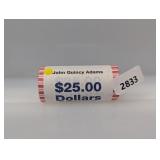 Roll (25) $1 Adams Dollars