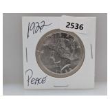 1922 90% Silv Peace $1 Dollar