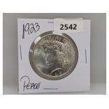 1923 90% Silv Peace $1 Dollar