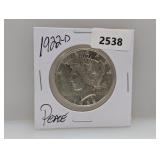 1922-D 90% Silv Peace $1 Dollar