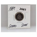 1887 90% Silv Seated Dime