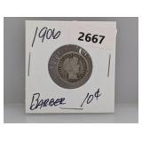 1906 90% Silv Barber Dime
