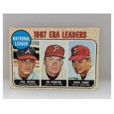 1968 Topps LEADERS PHIL NIEKRO/JIM BUNNING Creases