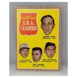 1962 Topps 1961 NL ERA LEADERS WARREN SPAHN Indent