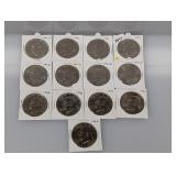 (13) Mixed Date Ike $1 Dollar