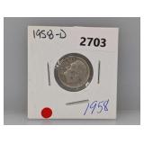 1958-D 90% Silv Roos Dime