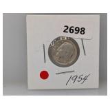 1954 90% Silv Roos Dime