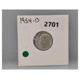 1954-D 90% Silv Roos Dime
