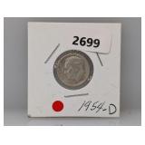 1954-D 90% Silv Roos Dime