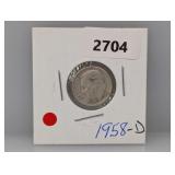 1958-D 90% Silv Roos Dime
