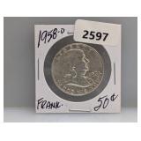 1958-D 90% Silv Franklin Half $1 Dollar