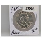 1952-D 90% Silv Franklin Half $1 Dollar