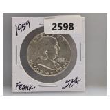 1959 90% Silv Franklin Half $1 Dollar