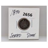 1876 90% Silv Seated Dime
