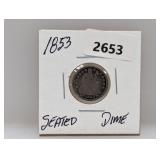 1853 90% Silv Seated Dime