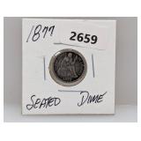 1877 90% Silv Seated Dime