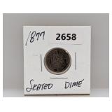 1877 90% Silv Seated Dime
