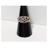 .925 Sterling  Filigree Ring Sz 8