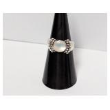 .925 Sterling Mother of Pearl Ring Sz 7