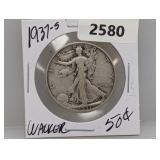 1937-S 90% Silv Walker Half $1 Dollar