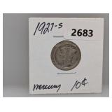 1927-S 90% Silv Mercury Dime